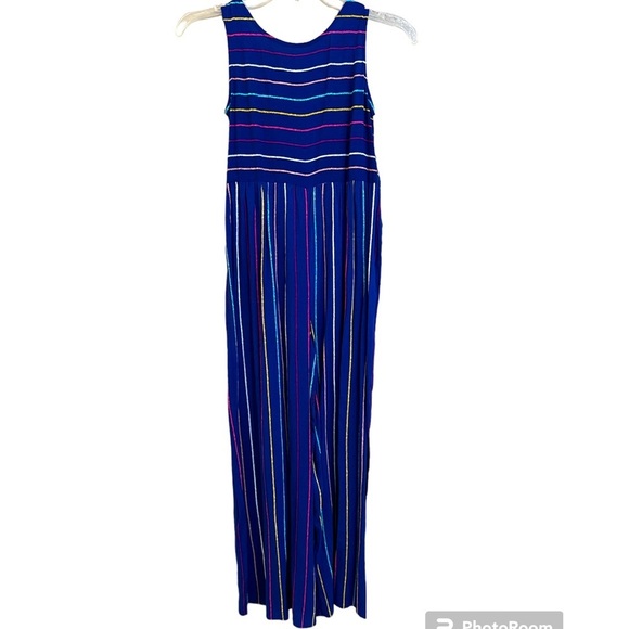 True Craft girl’s multi-colored lightweight jumpsuit, tie waist, size medium.​​ - Picture 1 of 4